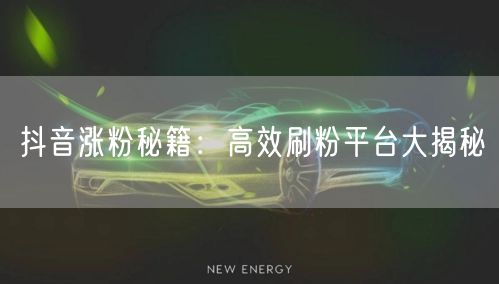 抖音涨粉秘籍：高效刷粉平台大揭秘