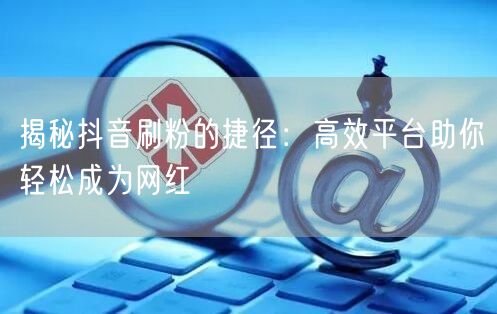 揭秘抖音刷粉的捷径：高效平台助你轻松成为网红