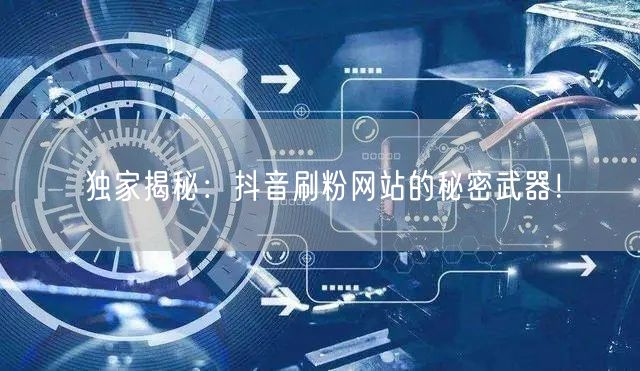 独家揭秘：抖音刷粉网站的秘密武器！