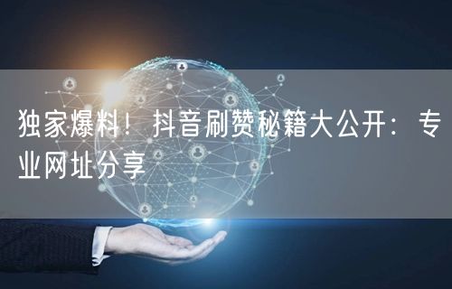 独家爆料！抖音刷赞秘籍大公开：专业网址分享