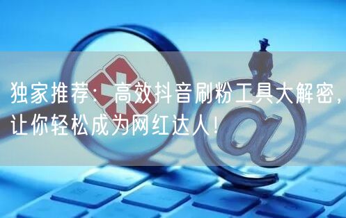 独家推荐:高效抖音刷粉工具大解密,让你轻松成为网红达人!