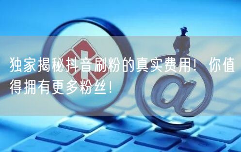 独家揭秘抖音刷粉的真实费用!你值得拥有更多粉丝!