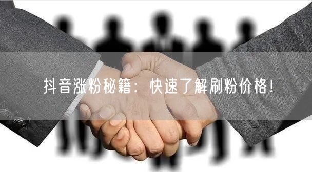 抖音涨粉秘籍:快速了解刷粉价格!