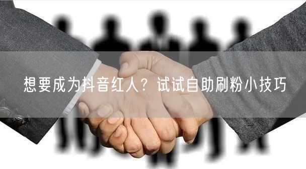 想要成为抖音红人?试试自助刷粉小技巧