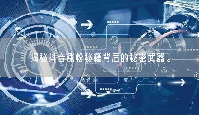 揭秘抖音涨粉秘籍背后的秘密武器。
